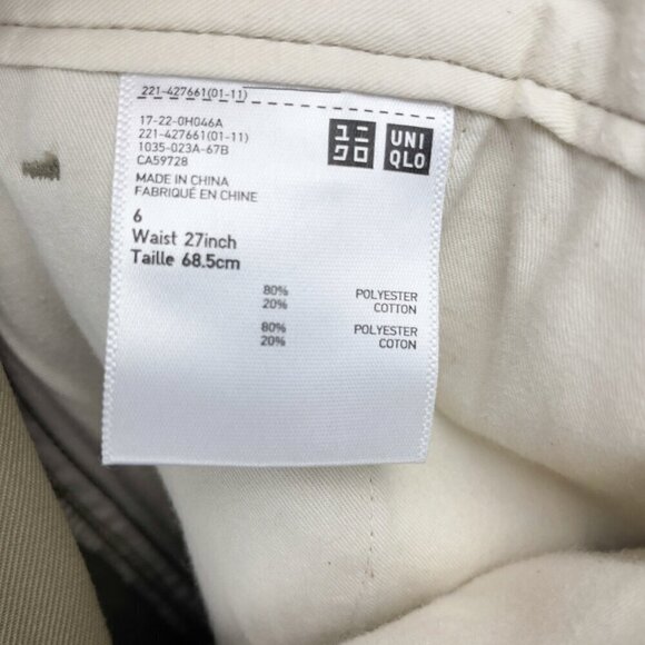 UNIQLO High-Waist Trousers Dress Greenish Pants Belt Loops Size 6 - Picture 6 of 10